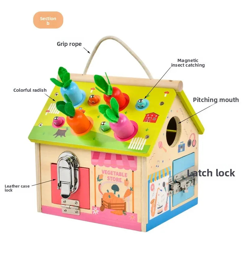 Montessori Early Education Cognitive Toys Busy Little House