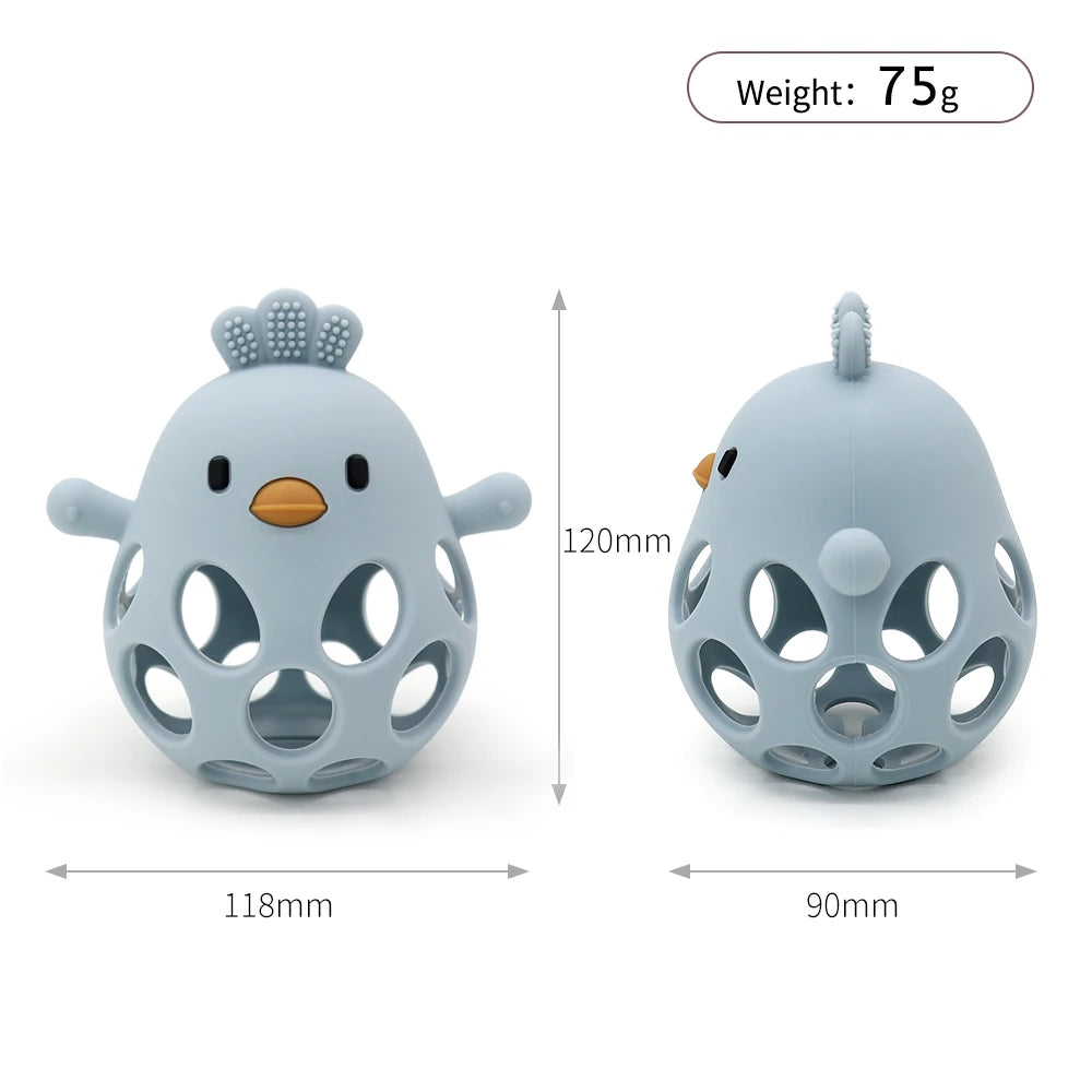 Baby Silicone Chick Teether – Hollow Cartoon Design for Infants