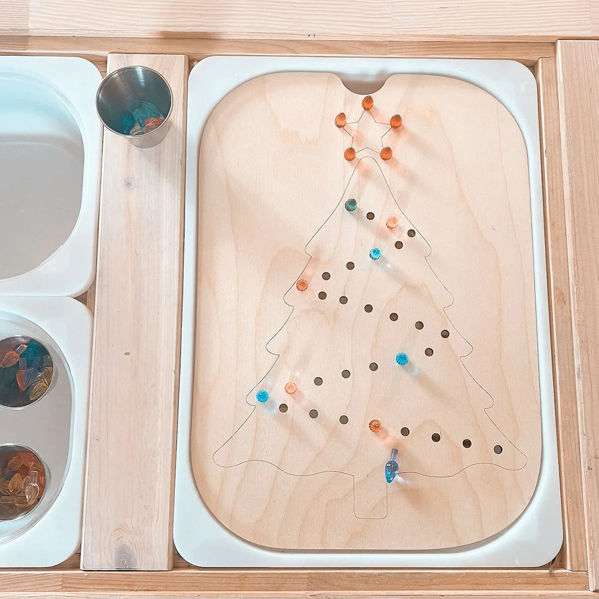 Children's Sensory Tray Table Color Hairball Game Wooden Tile Montessori Early Education Toys Kids Toys Educational Accessories