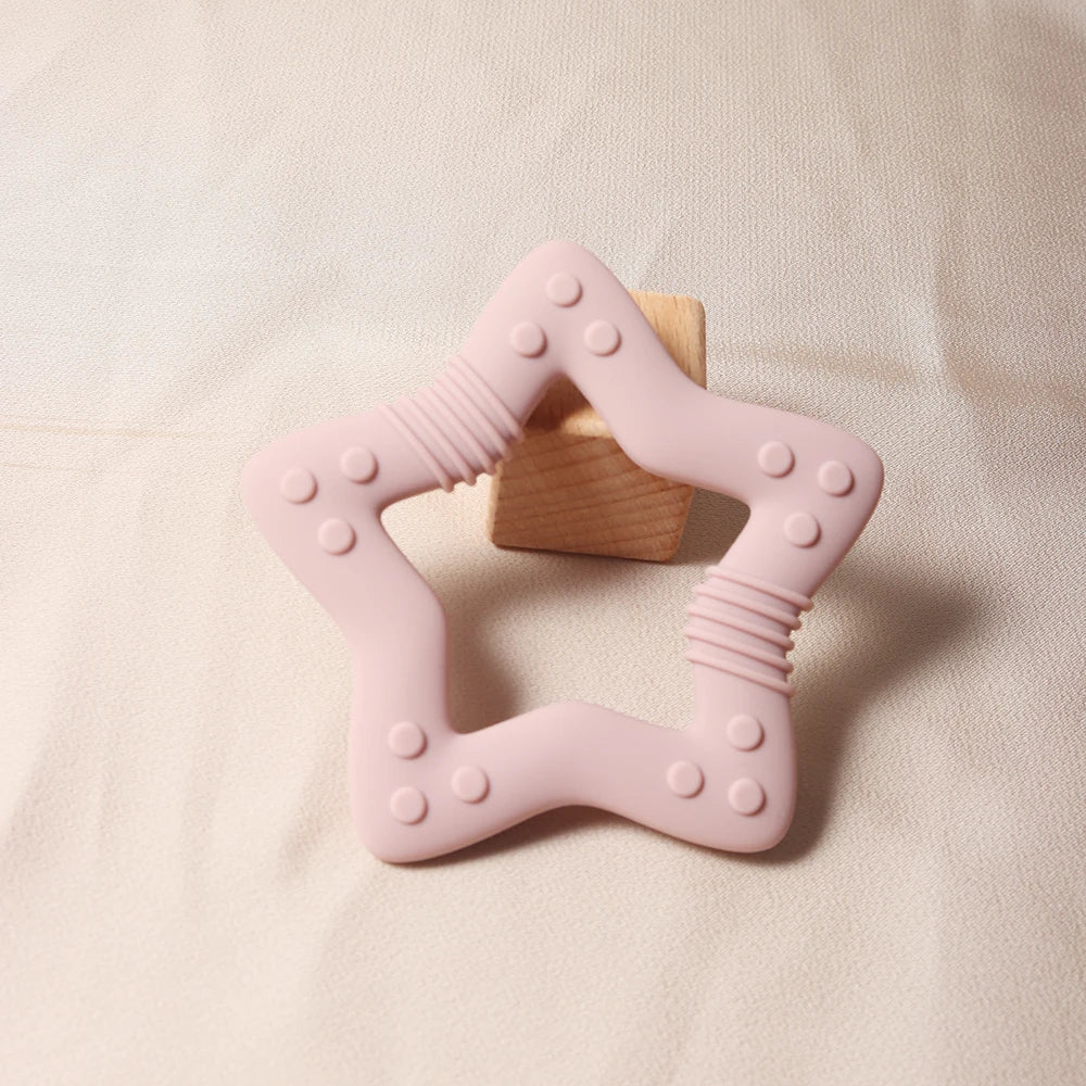 new star silicone teether Food Grade heart baby Teething toy
