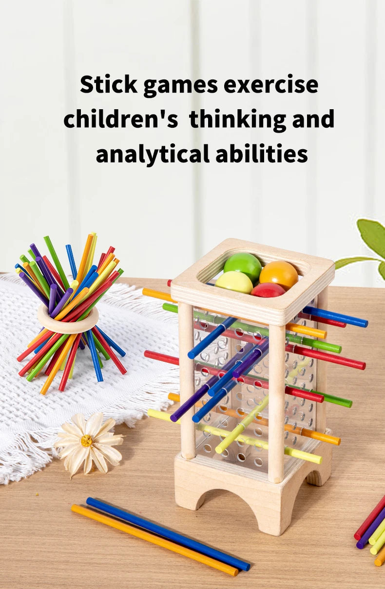 Wooden Stick Picking Game – Montessori Family Interaction Toy