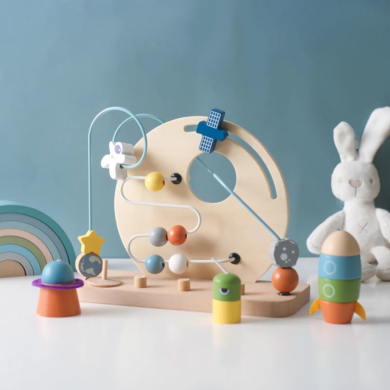 Montessori Wooden Car Steering Wheel Busy Board