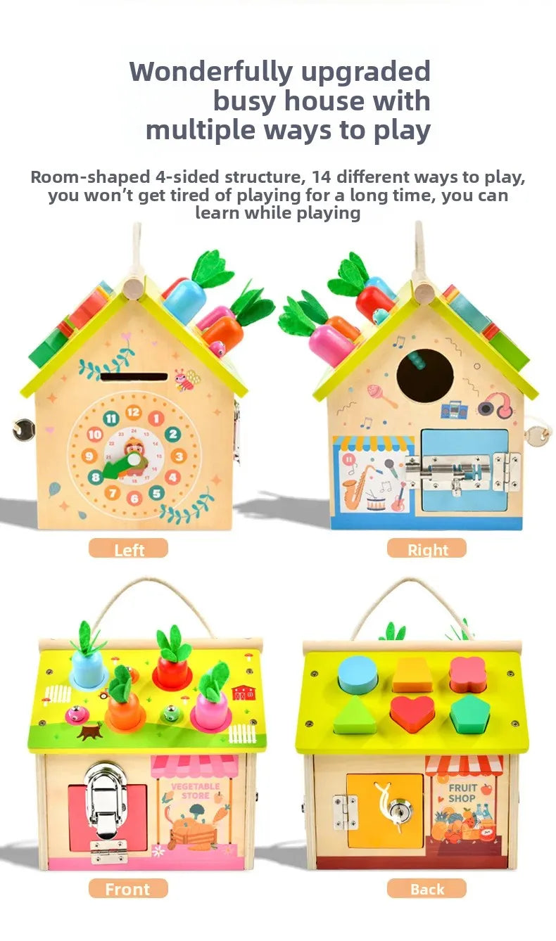 Montessori Early Education Cognitive Toys Busy Little House