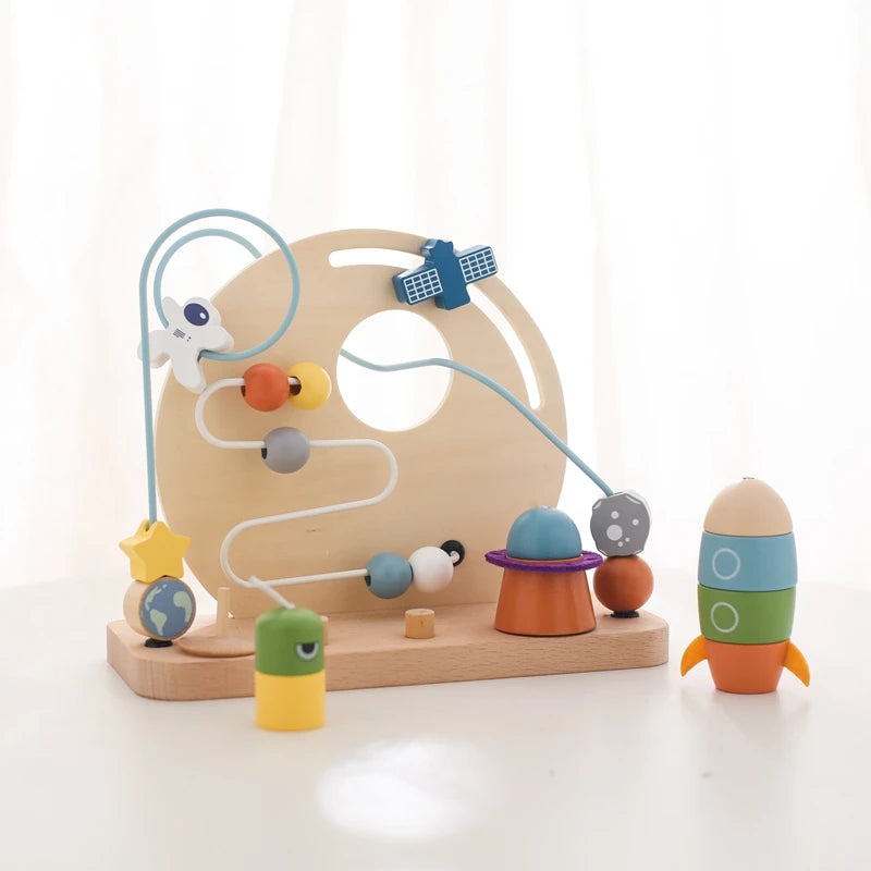 Montessori Wooden Car Steering Wheel Busy Board