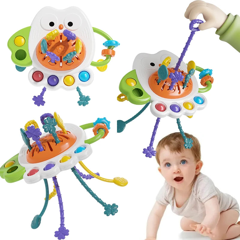 Montessori Owl Pull String Sensory Toy