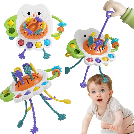Montessori Owl Pull String Sensory Toy