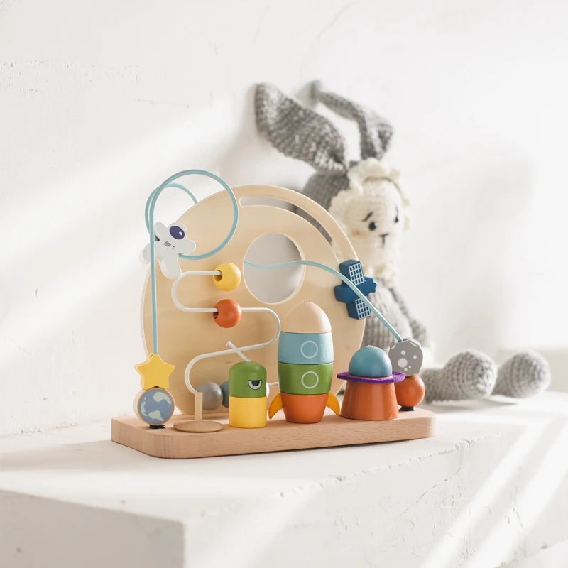 Montessori Wooden Car Steering Wheel Busy Board