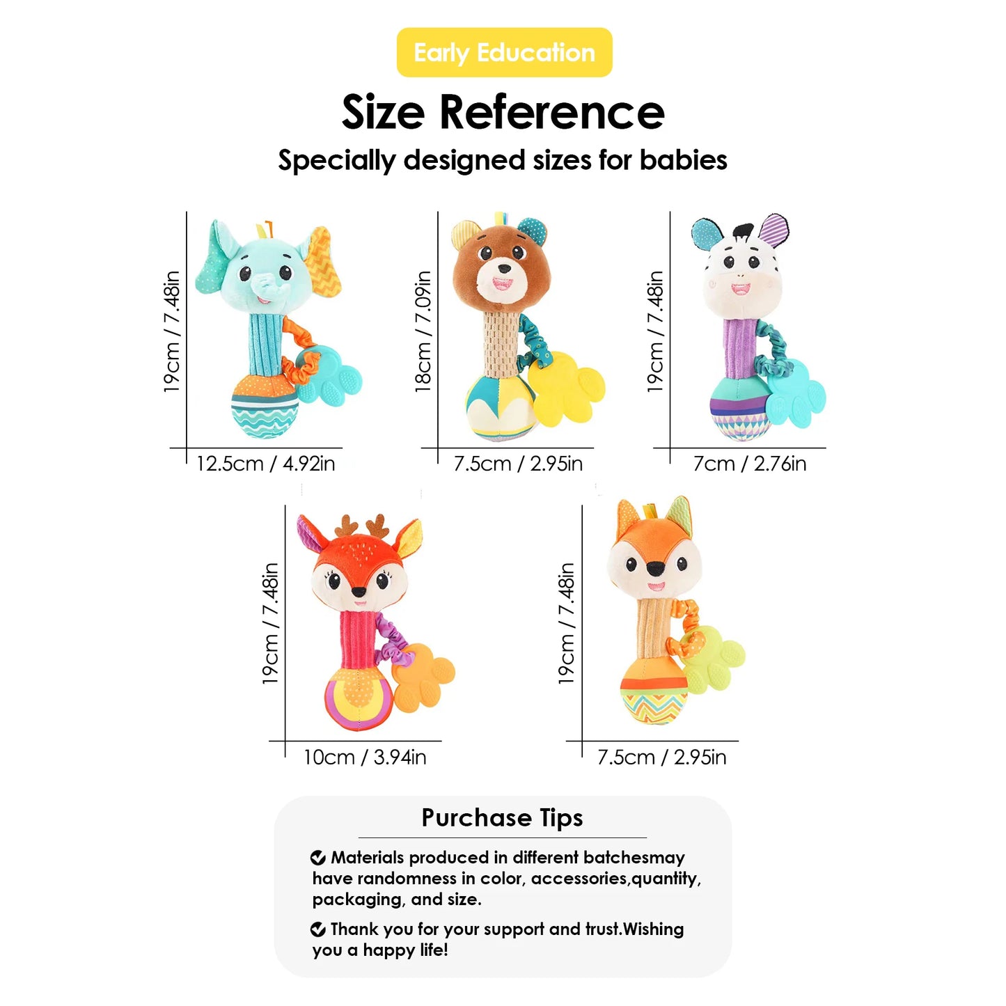 Baby Soothing Plush Rattle