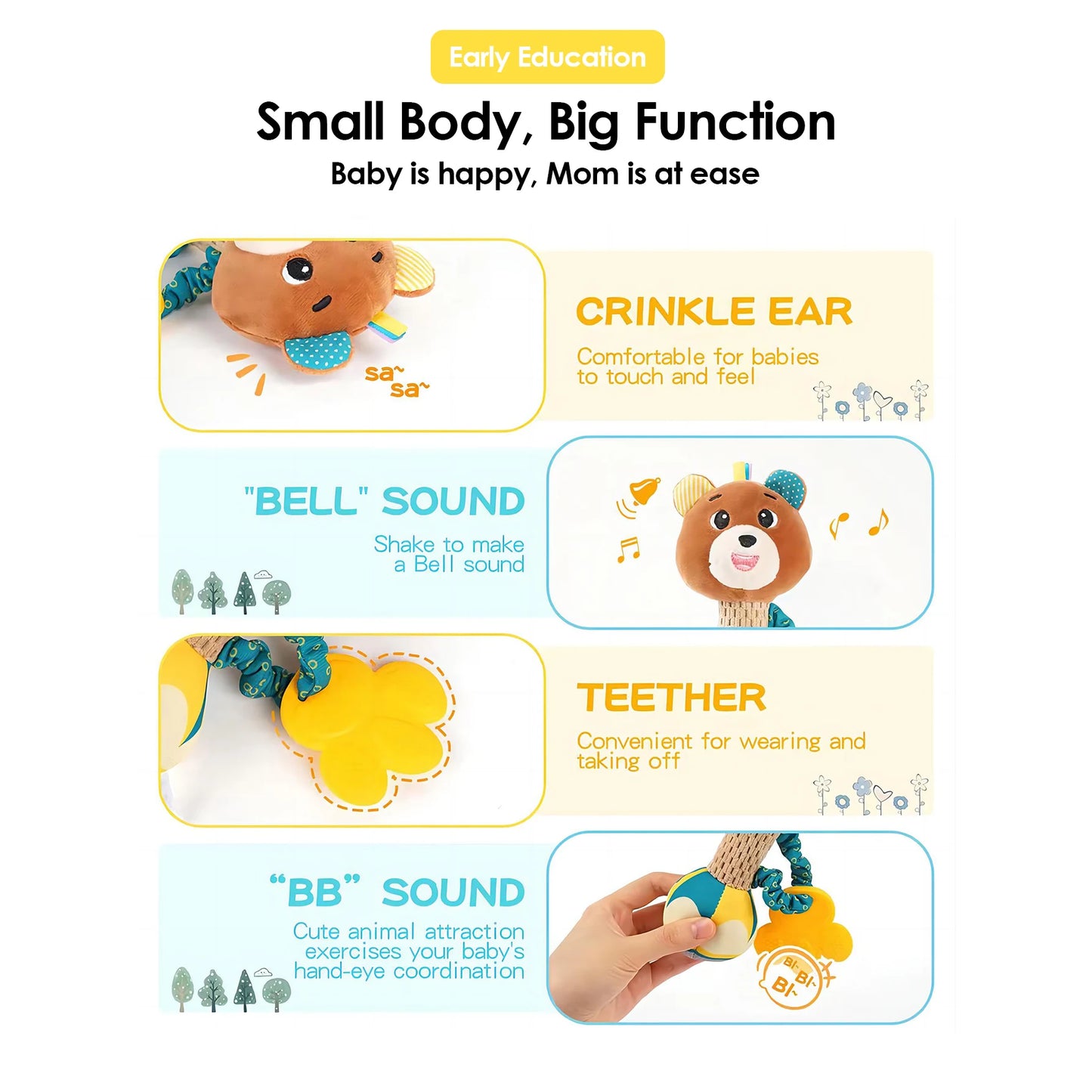 Baby Soothing Plush Rattle