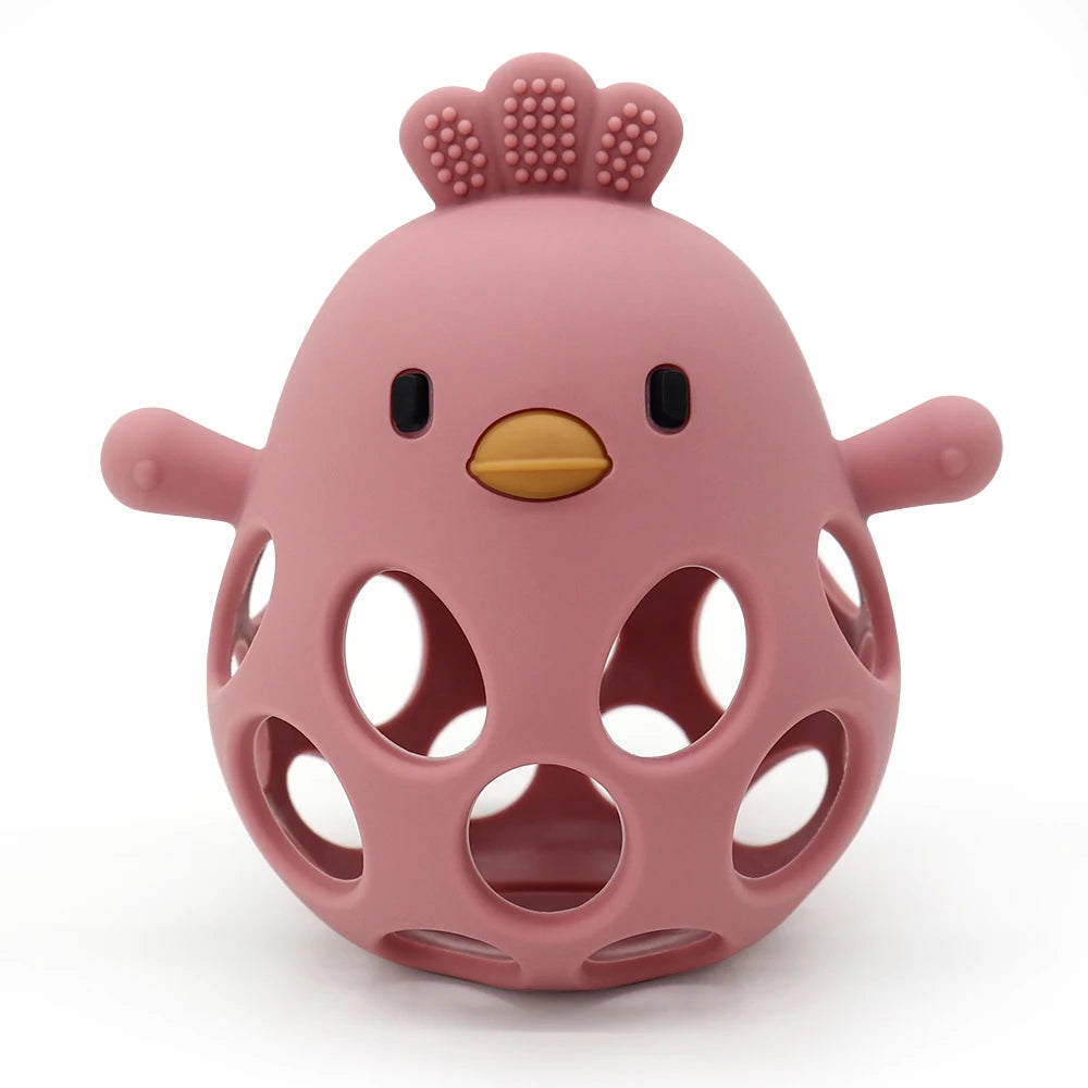 Baby Silicone Chick Teether – Hollow Cartoon Design for Infants