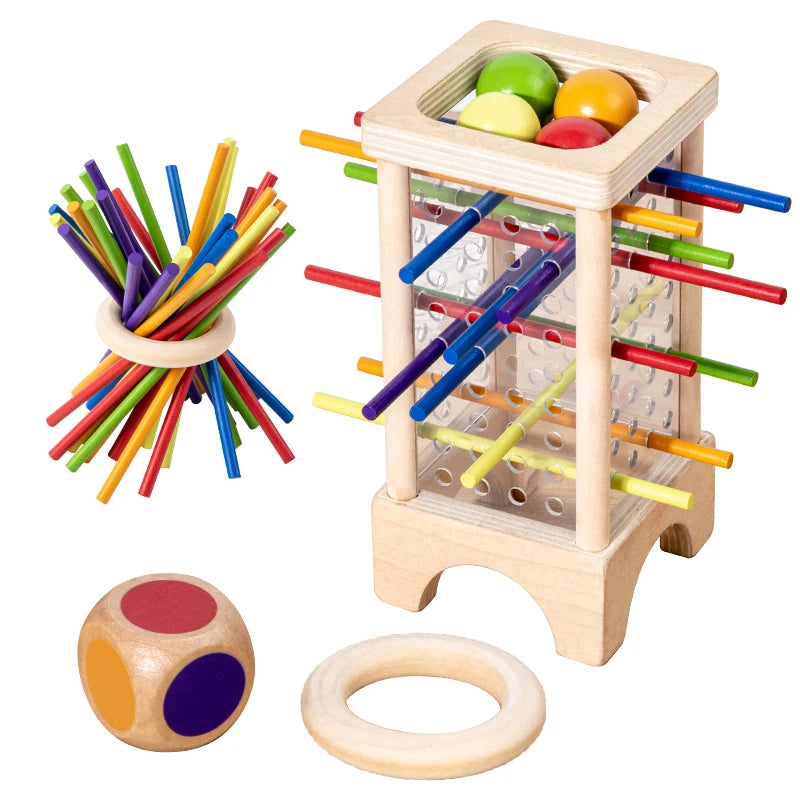 Wooden Stick Picking Game – Montessori Family Interaction Toy