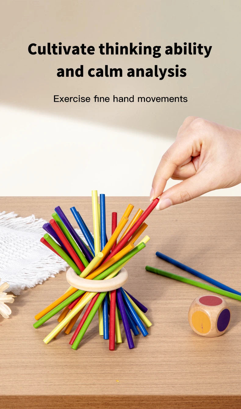 Wooden Stick Picking Game – Montessori Family Interaction Toy