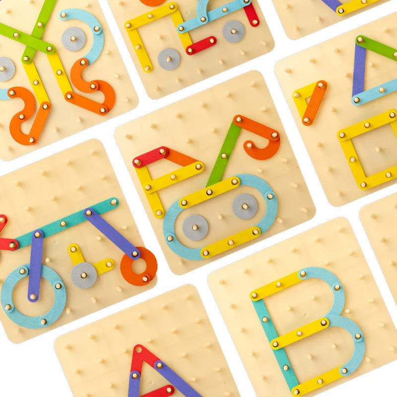Children’s Wooden Geometric Pegboard