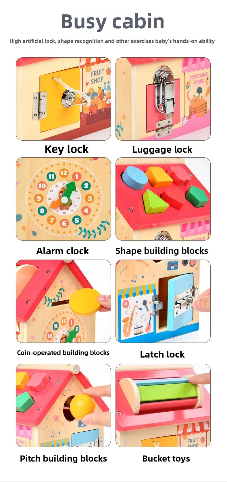 Montessori Early Education Cognitive Toys Busy Little House