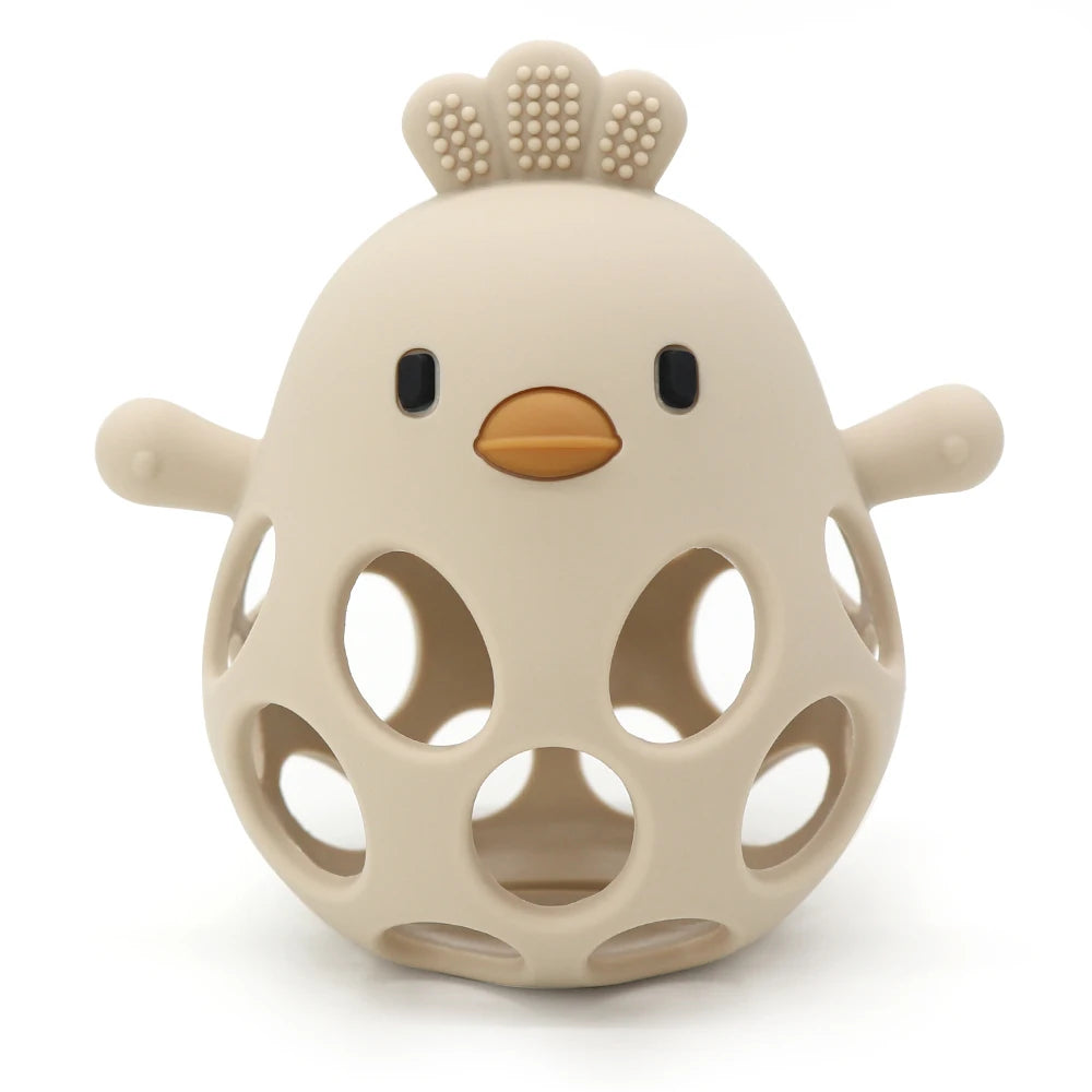 Baby Silicone Chick Teether – Hollow Cartoon Design for Infants