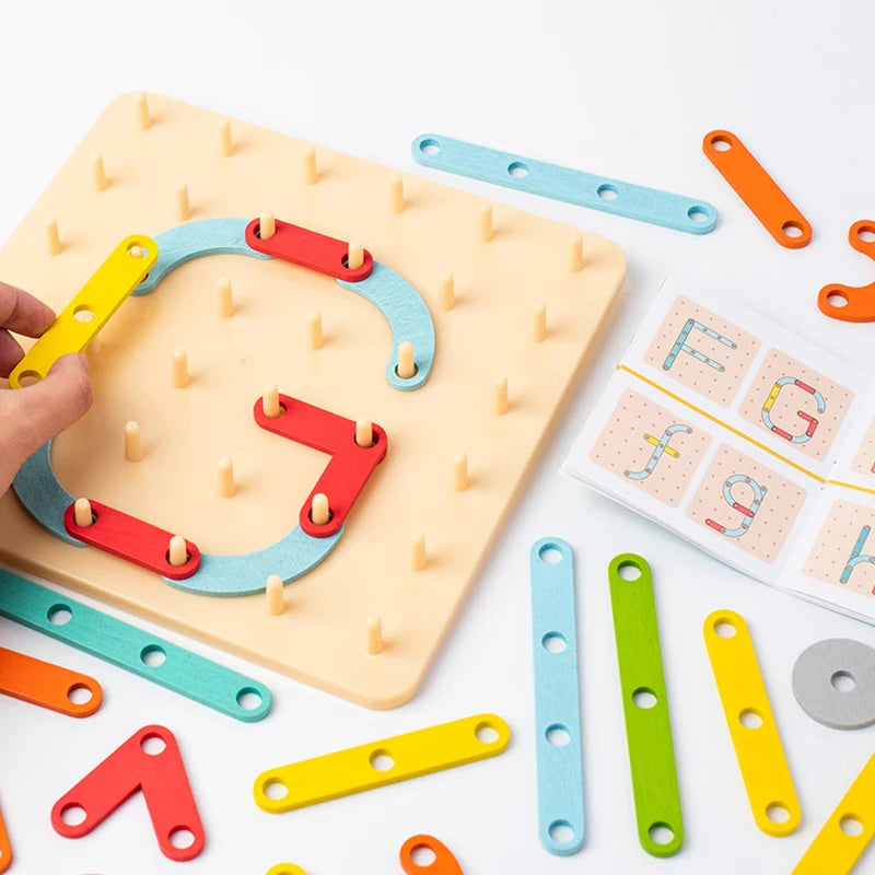 Children’s Wooden Geometric Pegboard