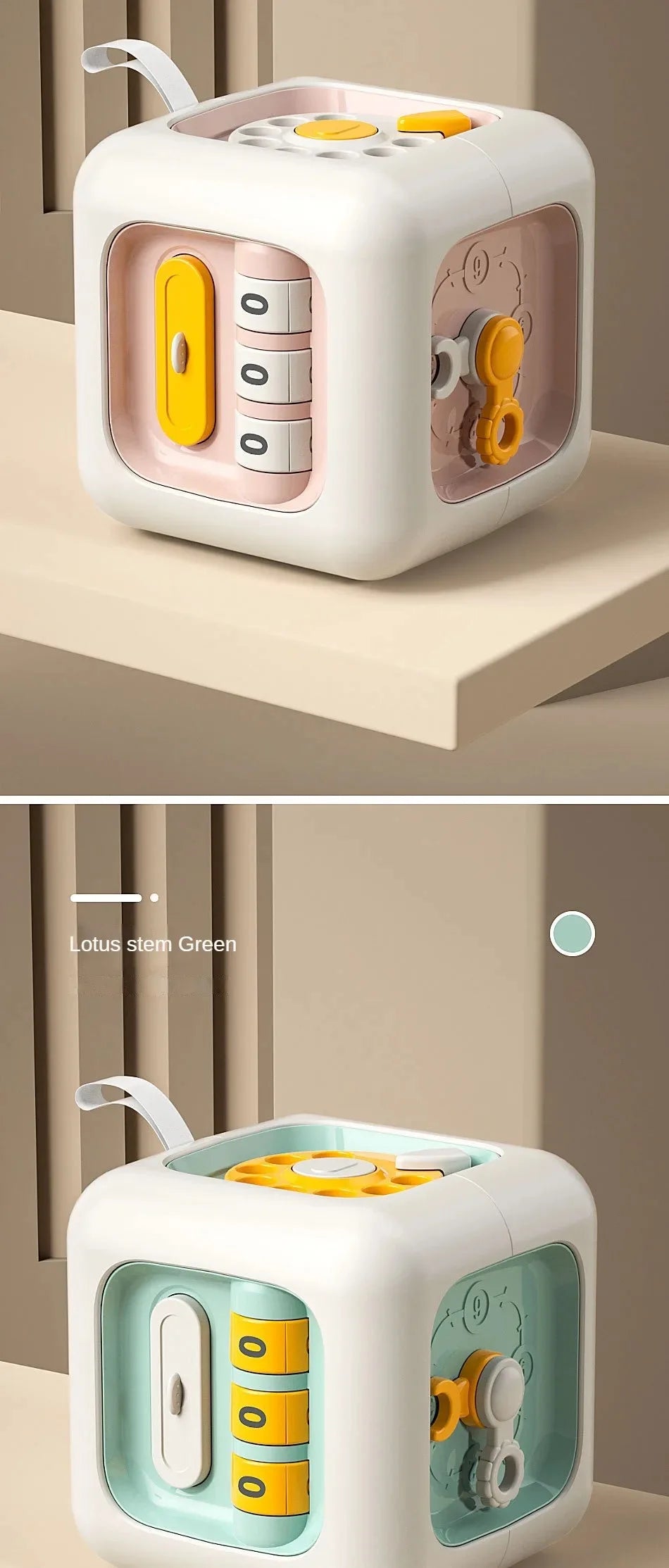 6-in-1 Montessori Skills Drawer Cube – Sensory Busy Board for Toddlers