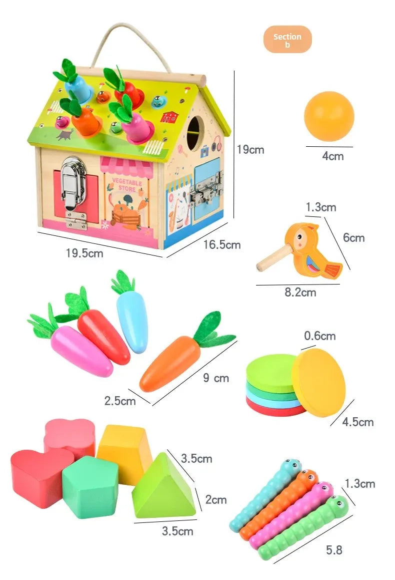 Montessori Early Education Cognitive Toys Busy Little House