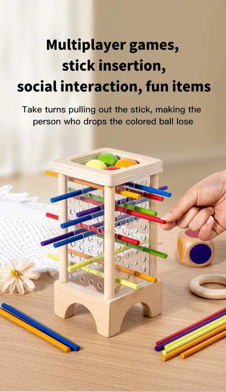 Wooden Stick Picking Game – Montessori Family Interaction Toy