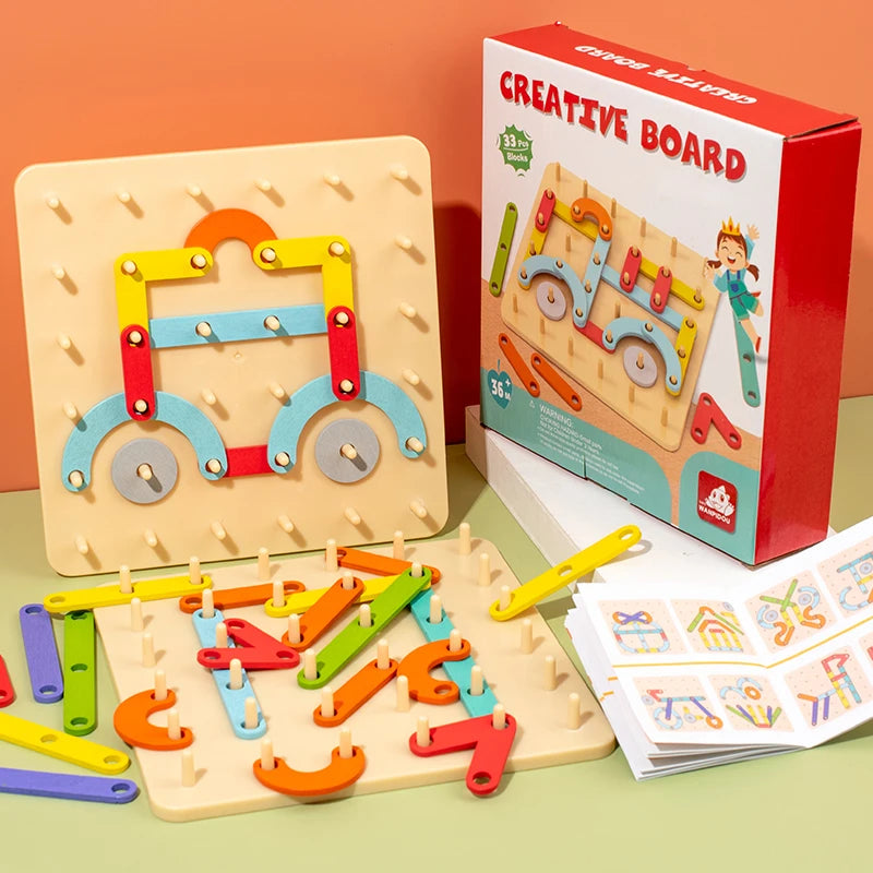 Children’s Wooden Geometric Pegboard