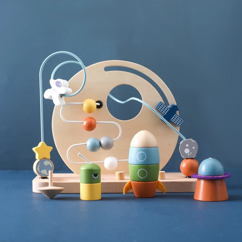 Montessori Wooden Car Steering Wheel Busy Board