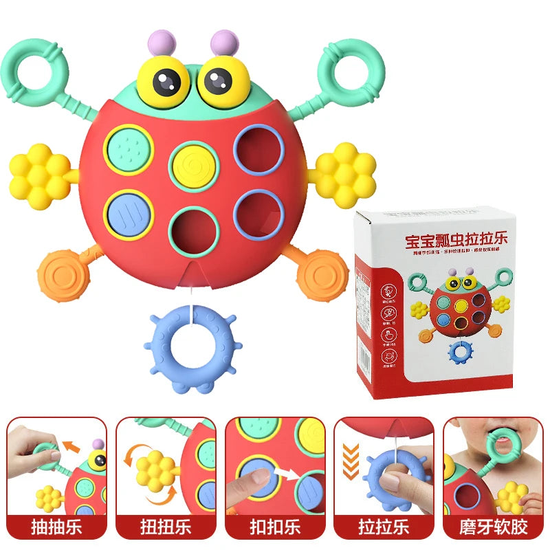 6-in-1 Montessori Skills Drawer Cube – Sensory Busy Board for Toddlers