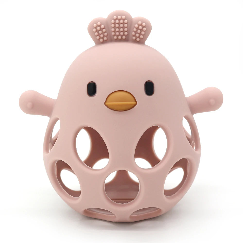 Baby Silicone Chick Teether – Hollow Cartoon Design for Infants