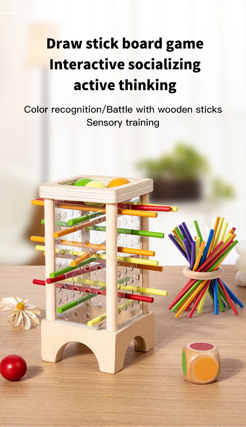 Wooden Stick Picking Game – Montessori Family Interaction Toy