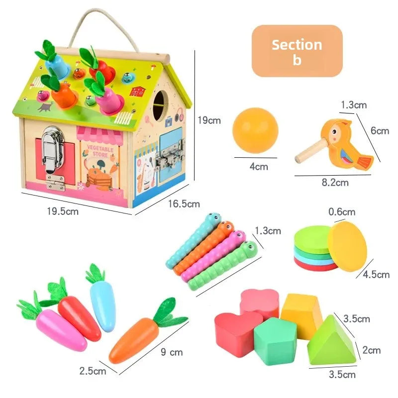 Montessori Early Education Cognitive Toys Busy Little House