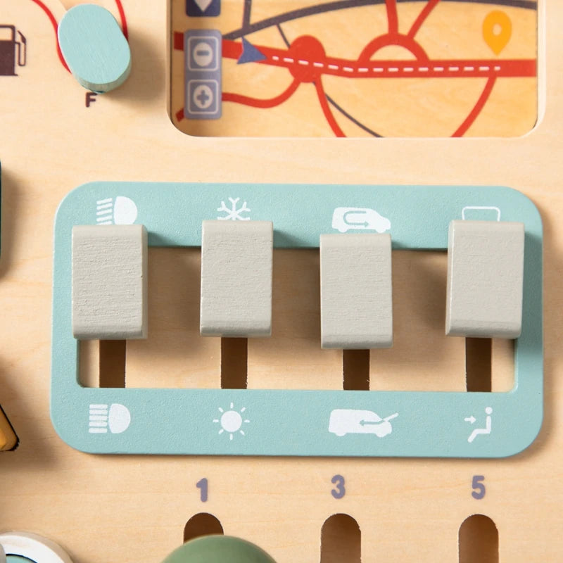 Montessori Wooden Car Steering Wheel Busy Board