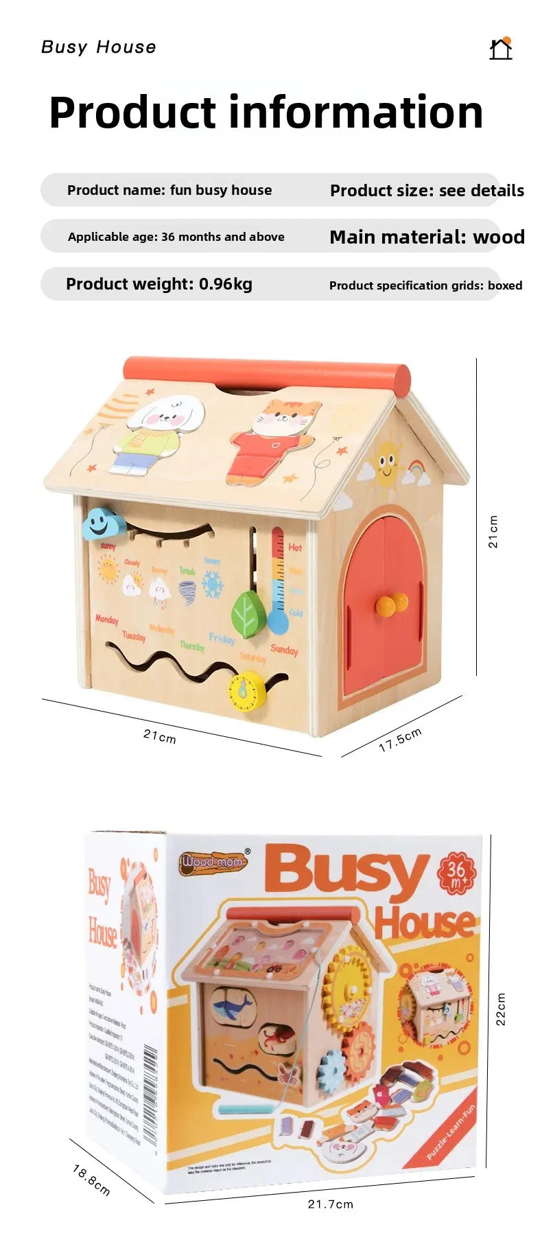 Montessori Early Education Cognitive Toys Busy Little House