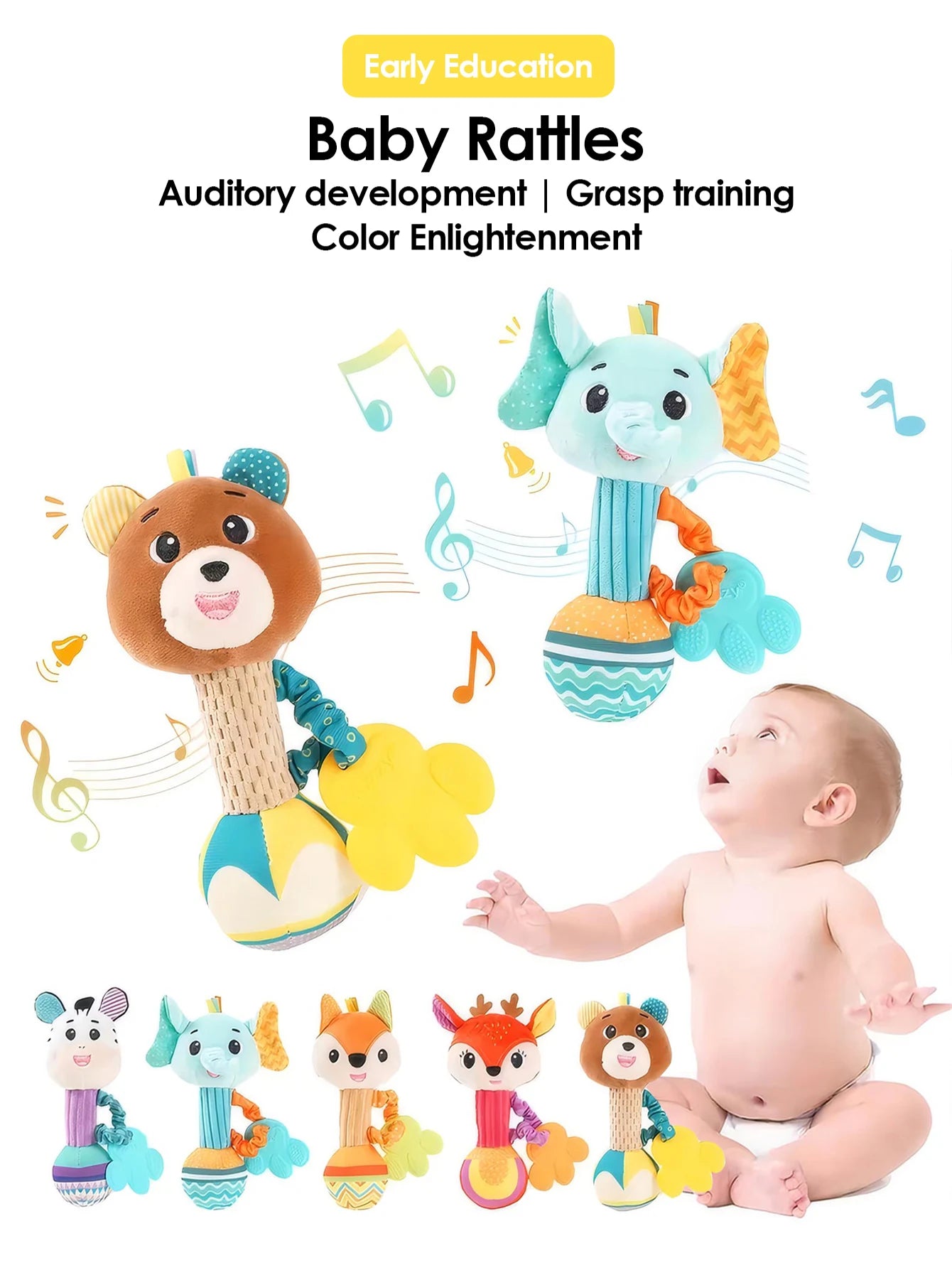 Baby Soothing Plush Rattle