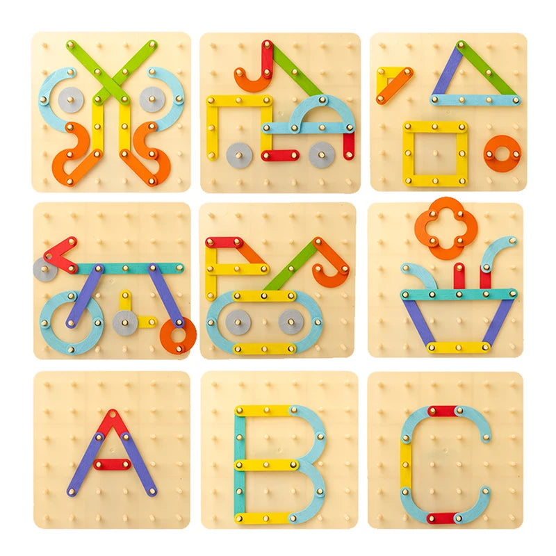 Children’s Wooden Geometric Pegboard