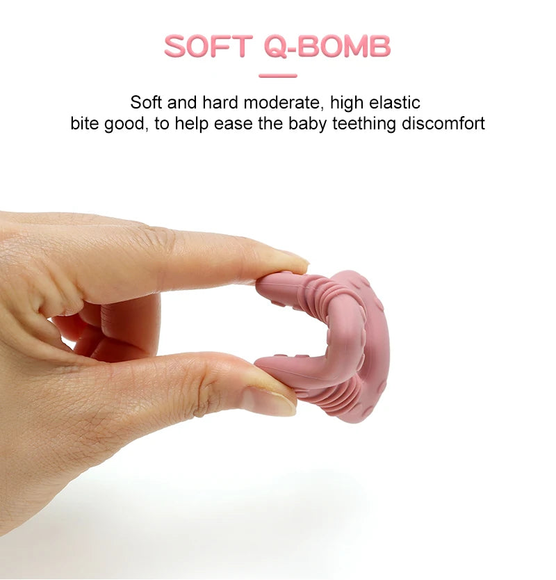 new star silicone teether Food Grade heart baby Teething toy