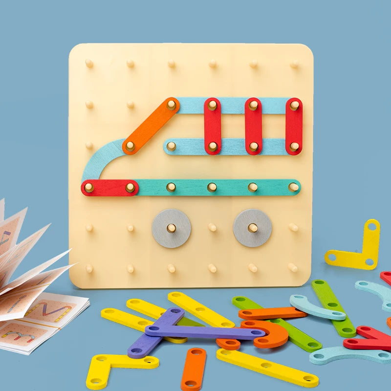 Children’s Wooden Geometric Pegboard