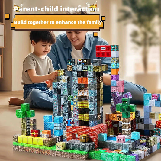 "Magnetic Building Blocks Toy Set – Full DIY Construction Kit with Table | Creative STEM Building Game for Kids"