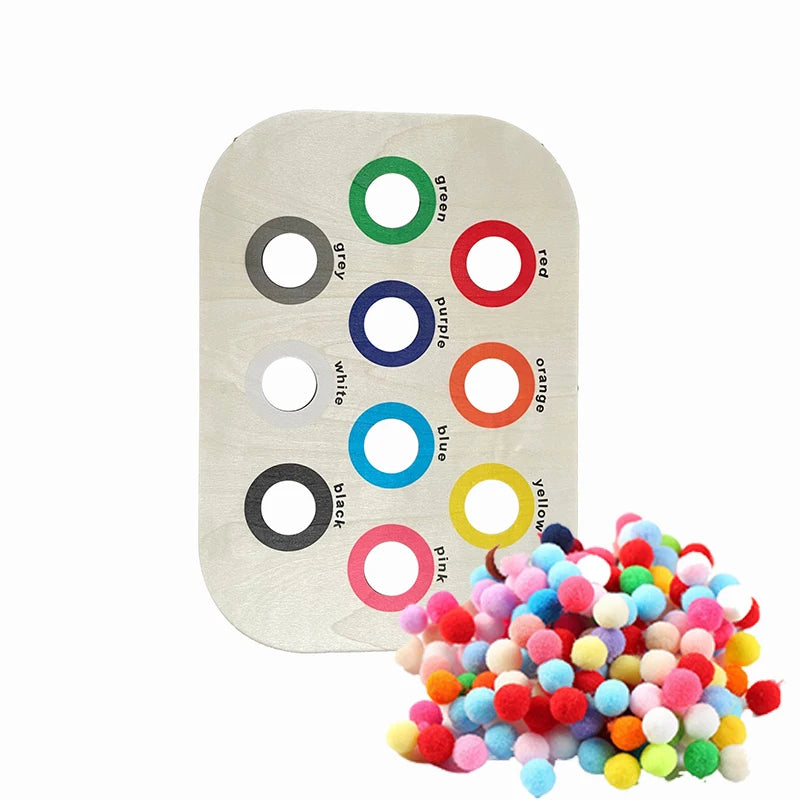 Children's Sensory Tray Table Color Hairball Game Wooden Tile Montessori Early Education Toys Kids Toys Educational Accessories